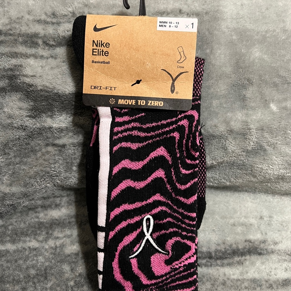 Nike Elite Pink and Black Basketball Socks